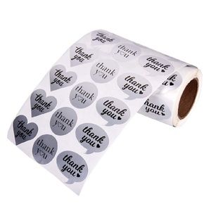 70 silver foil thank you stickers